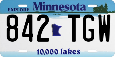 MN license plate 842TGW