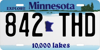MN license plate 842THD