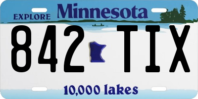 MN license plate 842TIX