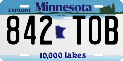 MN license plate 842TOB