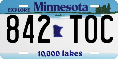 MN license plate 842TOC