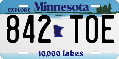MN license plate 842TOE