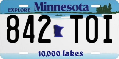 MN license plate 842TOI
