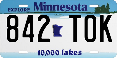 MN license plate 842TOK