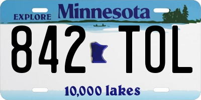 MN license plate 842TOL