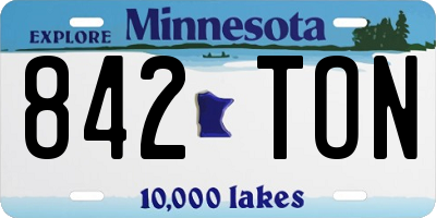 MN license plate 842TON