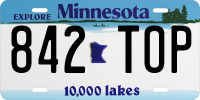 MN license plate 842TOP