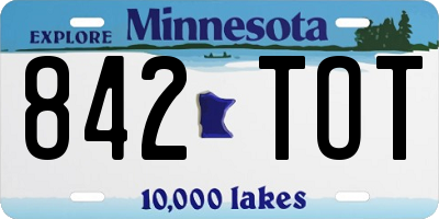 MN license plate 842TOT
