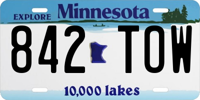 MN license plate 842TOW
