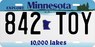 MN license plate 842TOY