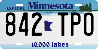 MN license plate 842TPO