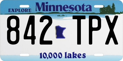 MN license plate 842TPX