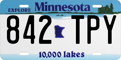 MN license plate 842TPY