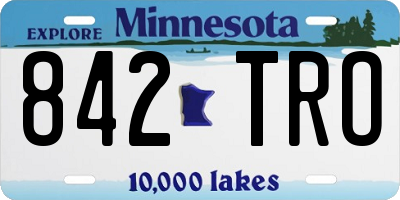 MN license plate 842TRO
