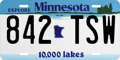 MN license plate 842TSW