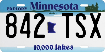 MN license plate 842TSX