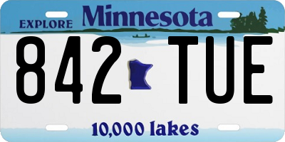 MN license plate 842TUE