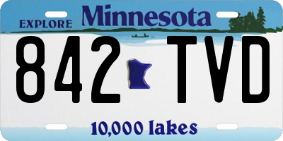 MN license plate 842TVD