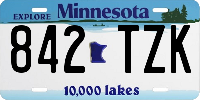 MN license plate 842TZK