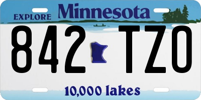 MN license plate 842TZO