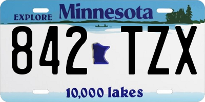 MN license plate 842TZX