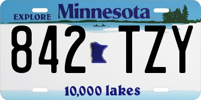 MN license plate 842TZY