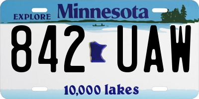 MN license plate 842UAW