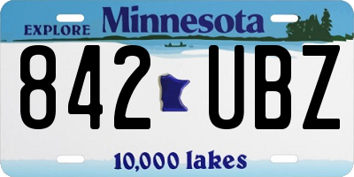 MN license plate 842UBZ