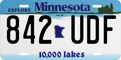 MN license plate 842UDF
