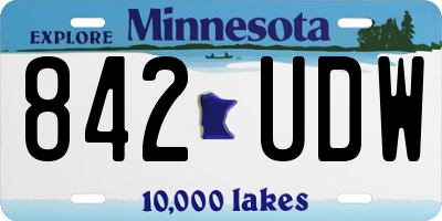 MN license plate 842UDW