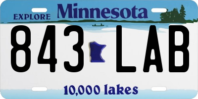 MN license plate 843LAB