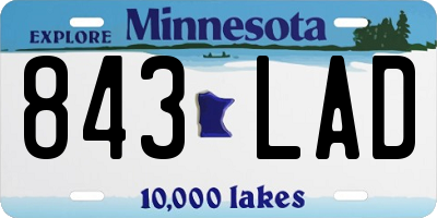 MN license plate 843LAD