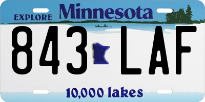 MN license plate 843LAF