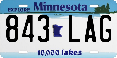 MN license plate 843LAG