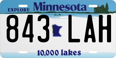 MN license plate 843LAH