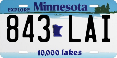 MN license plate 843LAI