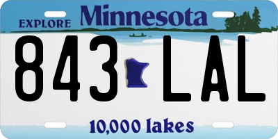 MN license plate 843LAL