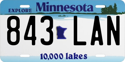 MN license plate 843LAN