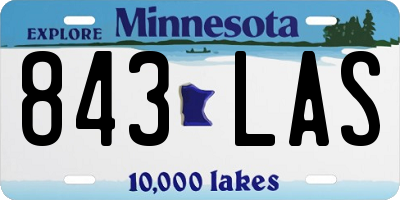 MN license plate 843LAS