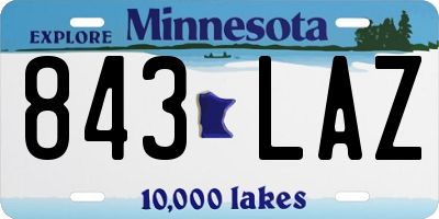 MN license plate 843LAZ