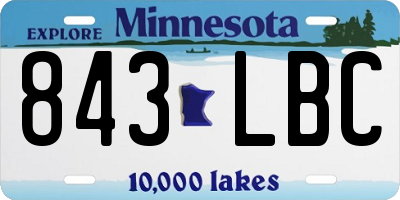 MN license plate 843LBC