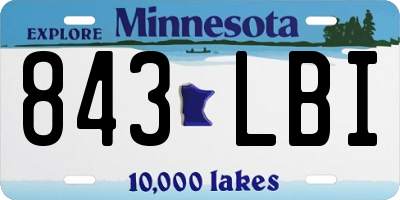 MN license plate 843LBI
