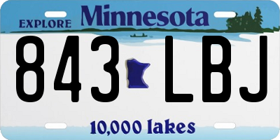 MN license plate 843LBJ