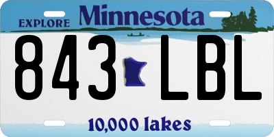 MN license plate 843LBL