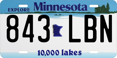 MN license plate 843LBN
