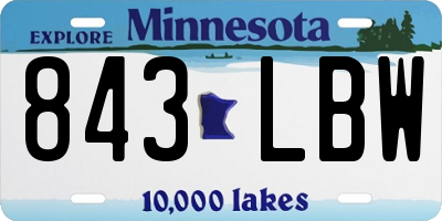 MN license plate 843LBW