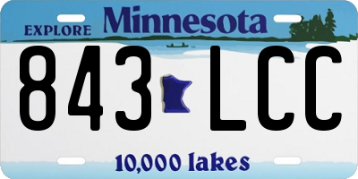 MN license plate 843LCC