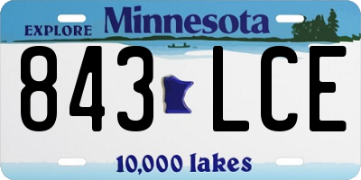 MN license plate 843LCE