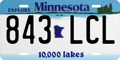 MN license plate 843LCL