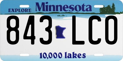 MN license plate 843LCO